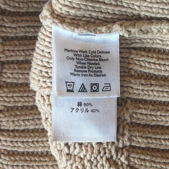 Eddie Bauer Cable Knit Turtleneck Fisherman Sweater Beige Womens Size Medium - Picture 4 of 7